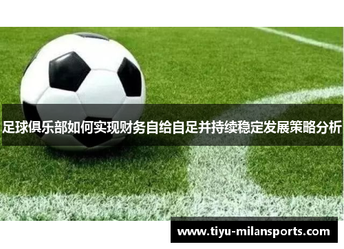 足球俱乐部如何实现财务自给自足并持续稳定发展策略分析