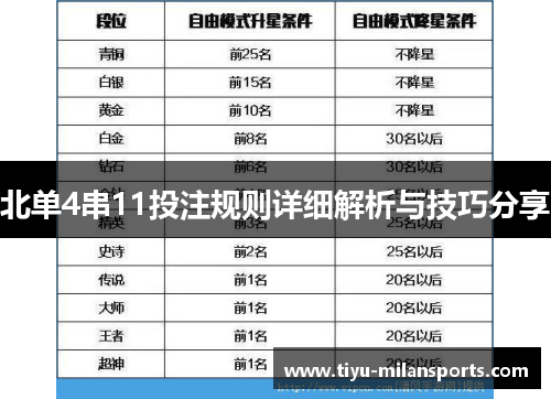 北单4串11投注规则详细解析与技巧分享